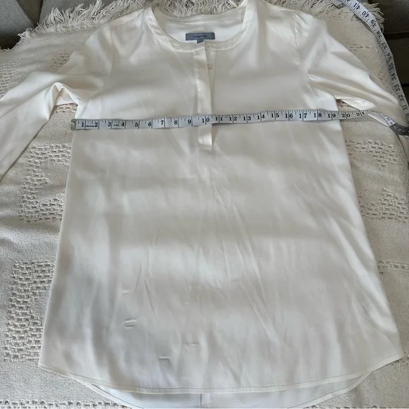 CLASSIQUES ENTIER Ivory Silk Long Sleeve Blouse Popover Tunic Top Cream … - Picture 8 of 13